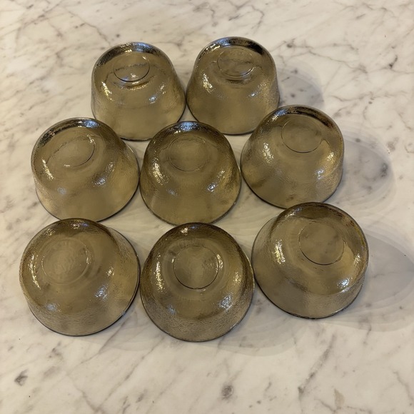 Vtg Glass‎ Small Ramekin Bowls Smoke Brown Glasbake Set of 8 Textured 1970s - Picture 4 of 4